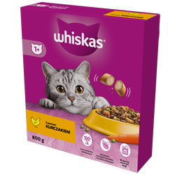 WHISKAS Adult 800 g - sucha karma pełnoporcjowa dla dorosłych kotów, z pysznym kurczakiem