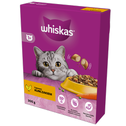 WHISKAS Adult 300 g - sucha karma pełnoporcjowa dla dorosłych kotów, z pysznym kurczakiem
