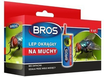 BROS LEP OKRĄGŁY NA MUCHY 4 SZTUKI