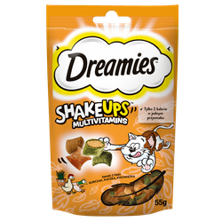 DREAMIES Shake Ups Multivitamins 55 g – przysmak dla kota, z kurczakiem, kaczką i kocimiętką