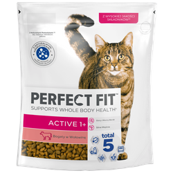 Perfect Fit™ Active 1+ 750 g – sucha karma pełnoporcjowa dla dorosłych kotów, bogata w wołowinę