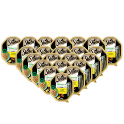 SHEBA Nature’s Collection tacka 22x85 g – mokra karma pełnoporcjowa dla dorosłych kotów, kawałki z kurczakiem przybranym czerwoną papryką, w sosie