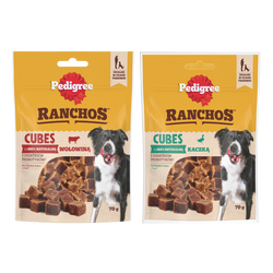 Pedigree Ranchos Cubes z kaczką i wołowiną 2x 70g