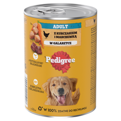 PEDIGREE Adult puszka 400g - mokra karma dla dorosłych psów, z kurczakiem i marchewką w galaretce