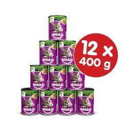 WHISKAS Adult puszka 12x400g - mokra karma dla kotów z jagnięciną w sosie