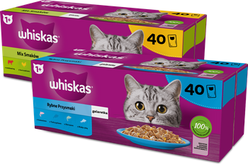 WHISKAS Adult saszetka 2x40x85g Mix Smaków 6 - mokra karma pełnoporcjowa dla dorosłych kotów
