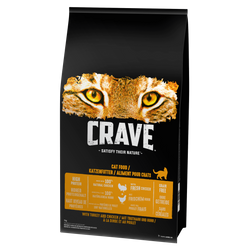 CRAVE - sucha karma 7 kg z indykiem i kurczakiem (pełnoporcjowa karma bezzbożowa dla dorosłych kotów)
