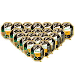 SHEBA Nature’s Collection tacka 22x85 g – mokra karma pełnoporcjowa dla dorosłych kotów, kawałki z indykiem przybranym marchewką, w sosie
