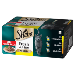 Sheba Fresh Fine kurczak drób indyk w sosie 50x50g