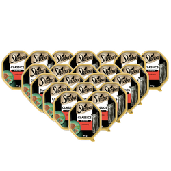 SHEBA Classics tacka 22x85 g – mokra karma pełnoporcjowa dla dorosłych kotów, z wołowiną, w terynie