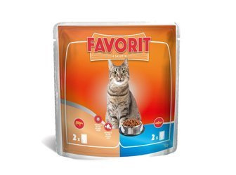 Favorit kot saszetka 4x100g - cielęcina i pstrąg