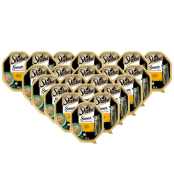 SHEBA Sauce Collection tacka 22x85 g – mokra karma pełnoporcjowa dla dorosłych kotów, frykasy z indykiem i warzywami, w sosie