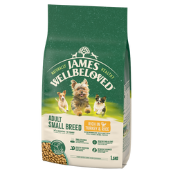 James Wellbeloved Adult 1,5 kg – sucha karma pełnoporcjowa dla dorosłych psów małych ras 6 miesięcy - 10 lat, bogata w indyka i ryż