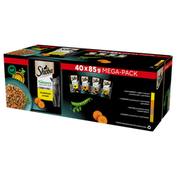 SHEBA Nature’s Collection Drobiowe Smaki 40x85 g – mokra karma pełnoporcjowa dla dorosłych kotów, w galaretce)