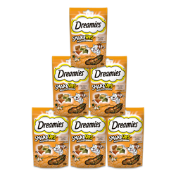 DREAMIES Shake Ups Multivitamins 6x55 g – przysmak dla kota, z kurczakiem, kaczką i kocimiętką